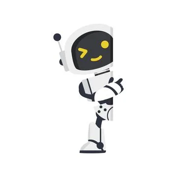 Cute Ai robot  with empty Stock Illustration