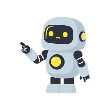 Cute Ai Robot pointing vector イラスト素材