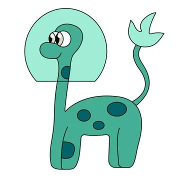 Cute alien dinosaur Stock Illustration