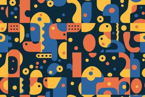 Cute alien kids textile pattern. Fabric design cosmos star little monsters for Stock-Illustration