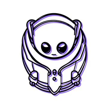 Cute Alien Robot Cartoon Character Design. Concept of futuristic, technolog.. Stock Illustration