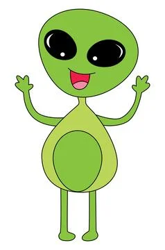 A cute alien smiling vector illustration Stock Illustration