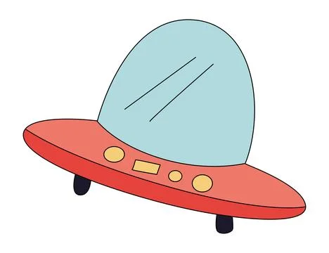 Cute alien space rocket UFO vector illustration Stock Illustration