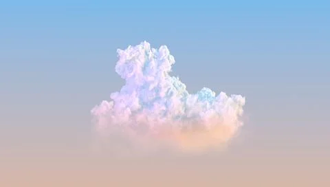 Cute alone sundown cloud - cgi nature 3D rendering 스톡 일러스트
