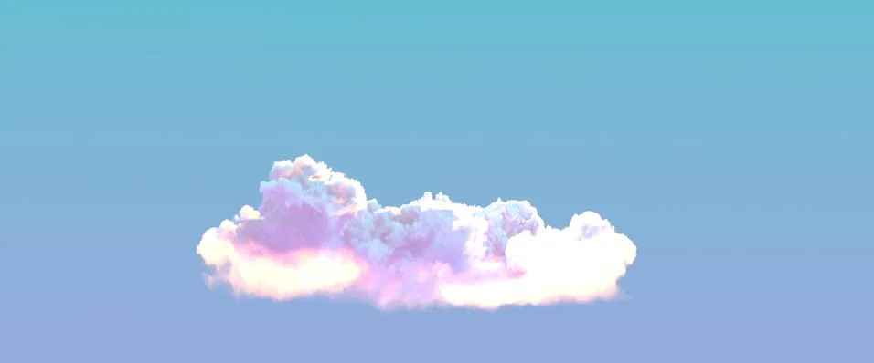 Cute alone sunrise cloud . cgi nature 3D rendering Stock Illustration