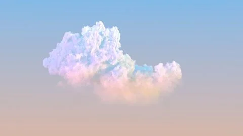 Cute alone sunrise cloud . concept nature 3D illustration 스톡 일러스트