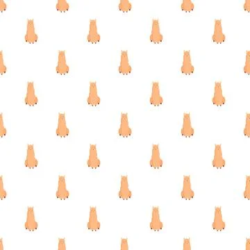 Cute alpaca characters sitting on a seamless pattern Stock Illustration