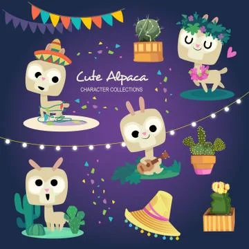 Cute Alpaca Stock Illustration