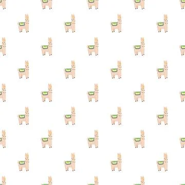 Cute alpaca seamless pattern for textile design Illustrazione stock