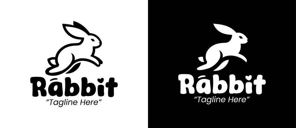 Cute and Creative Rabbit Logo for Personal Branding 스톡 일러스트