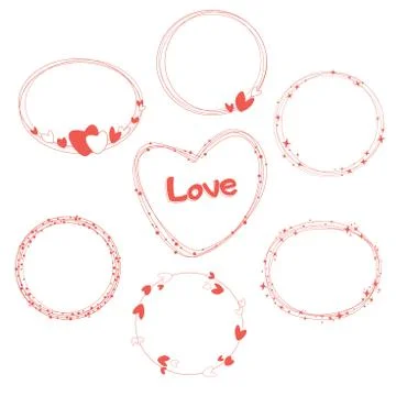 Cute and delicate frames of various shapes for design Stock Illustration