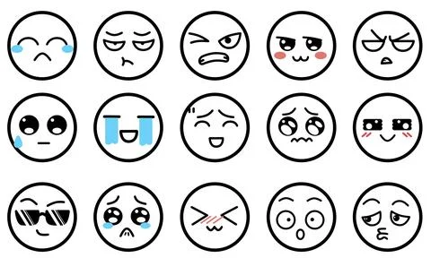 Cute and funny expression face Ilustración de archivo