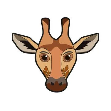 Cute and nice giraffe character cartoon face Stock Illustration