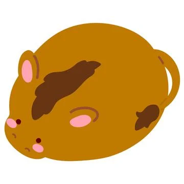 Cute and round simple brown horse illustration flat colored Stock Illustration