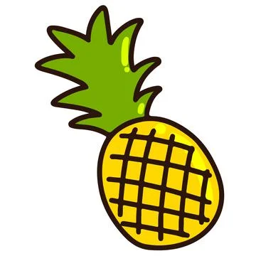 Cute and simple fresh pineapple Illustrazione stock