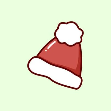 A cute and simple illustration of a classic red Santa Claus hat Stock Illustration