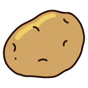 Cute and simple light-brown potato Stock Illustration