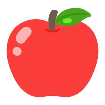 Cute and simple red apple Stock Illustration
