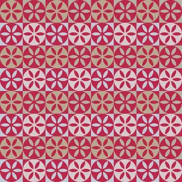 Cute and Simple Red Seamless Geometric Flower Pattern Stock Illustration