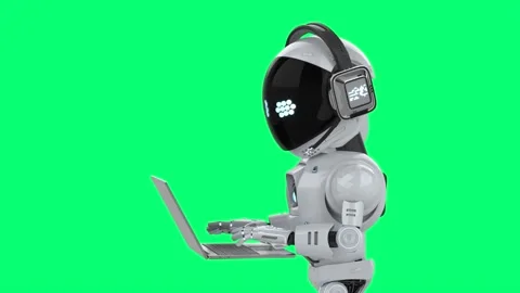 Cute and small 3d rendering artificial intelligence personal assistant robo.. Stock Footage 319421876