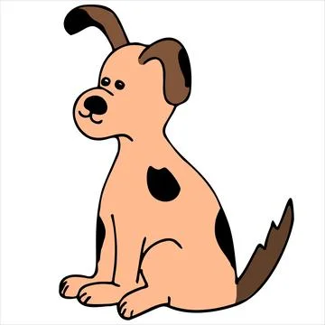 Cute and spotted dog. Vector Stock Illustration