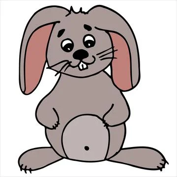 Cute and spotted rabbit, hare. Vector Stock Illustration