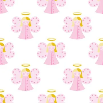 Cute angel seamless pattern Stock Illustration