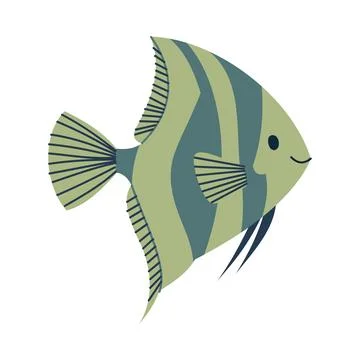 Cute Angelfish Cartoon Character Vector Illustration Stock-Illustration