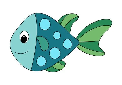 Cute angelfish isolated on a white background Stock Illustration