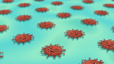 Cute angry evil bad fly coronavirus covid 19 virus ,micro bacteria. Gif Stock Footage 126594693