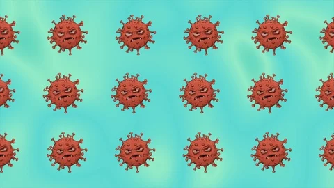 Cute angry evil bad fly coronavirus covid 19 virus ,micro bacteria. Gif Stock Footage 126594739