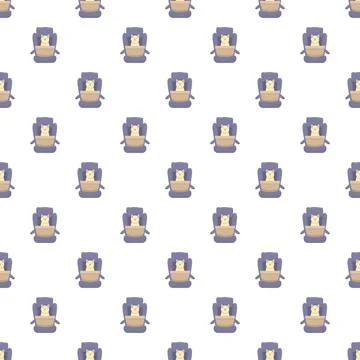 Cute animal in car seat pattern background Stock Illustration