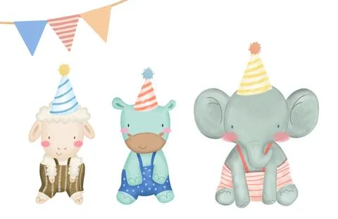 Cute animal characters Stock Illustration