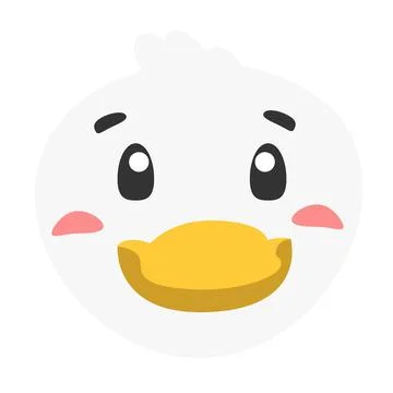 Cute animal duck icon, flat illustration for your design flat style Stock Illustration