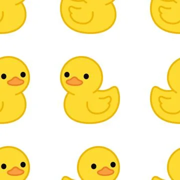 Cute Animal Duck Seamless Pattern Icon Design for Playful Digital Backgrounds Stock Illustration
