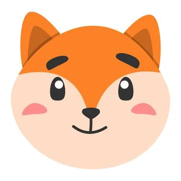 Cute animal fox icon, flat illustration for your design flat style Stock Illustration