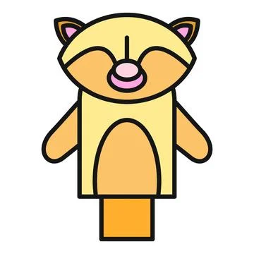 Cute animal hand puppet flat vector illustration icon 库存插图