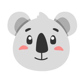 Cute animal koala icon, flat illustration for your design flat style Stock Illustration