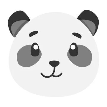 Cute animal panda icon, flat illustration for your design flat style Stock Illustration