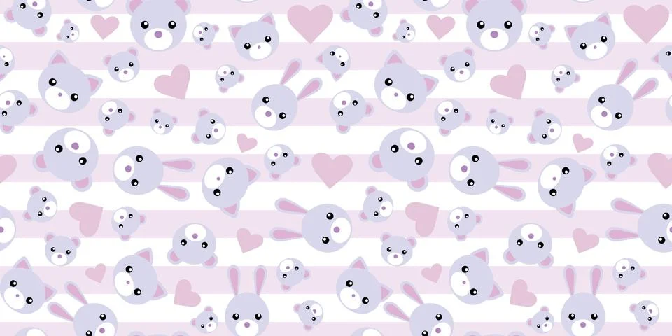 Cute animal seamless repeat pattern background イラスト素材