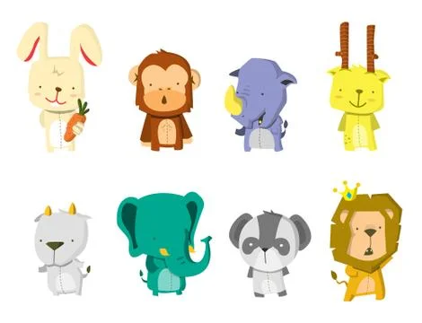 Cute Animal Set Stock Illustration