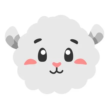 Cute animal sheep icon, flat illustration for your design flat style Stock Illustration