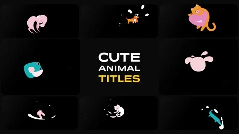 Cute Animal Titles | After Effects Stock After Effects