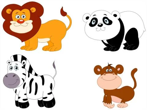 Cute animals 2 Stock Illustration