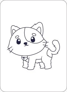 Cute Animals Coloring and Activity Pages for Kids Stock Illustration