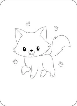 Cute Animals Coloring and Activity Pages for Kids Stock Illustration