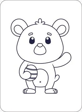 Cute Animals Coloring and Activity Pages for Kids Stock Illustration