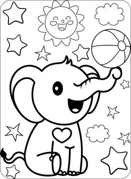 Cute Animals Coloring and Activity Pages Stock Illustration