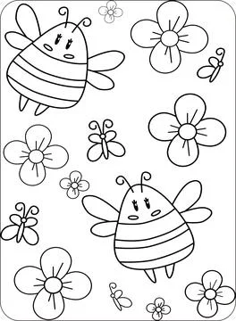 Cute Animals Coloring and Activity Pages Stock Illustration