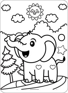 Cute Animals Coloring and Activity Pages Stock-Illustration